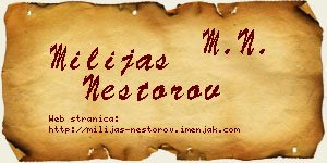 Milijas Nestorov vizit kartica